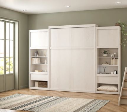 Hults Murphy Bed with Side Cabinet Storage​