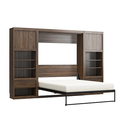 murphy bed with bookshelves